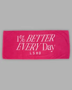 1% Better Every Day Cotton Towel 50x115cm - Magenta-White