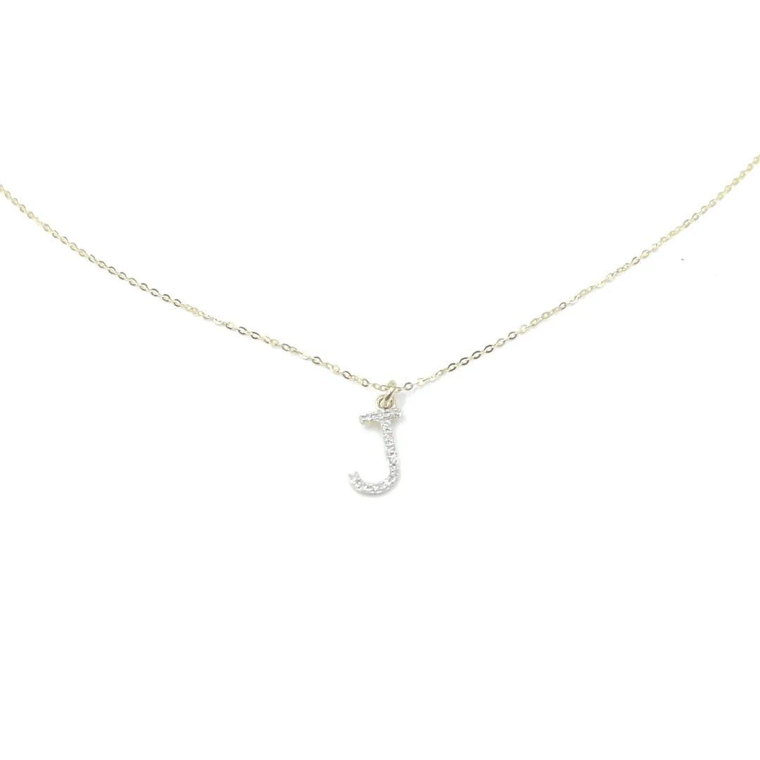 14k Gold and Diamond Initial Necklace