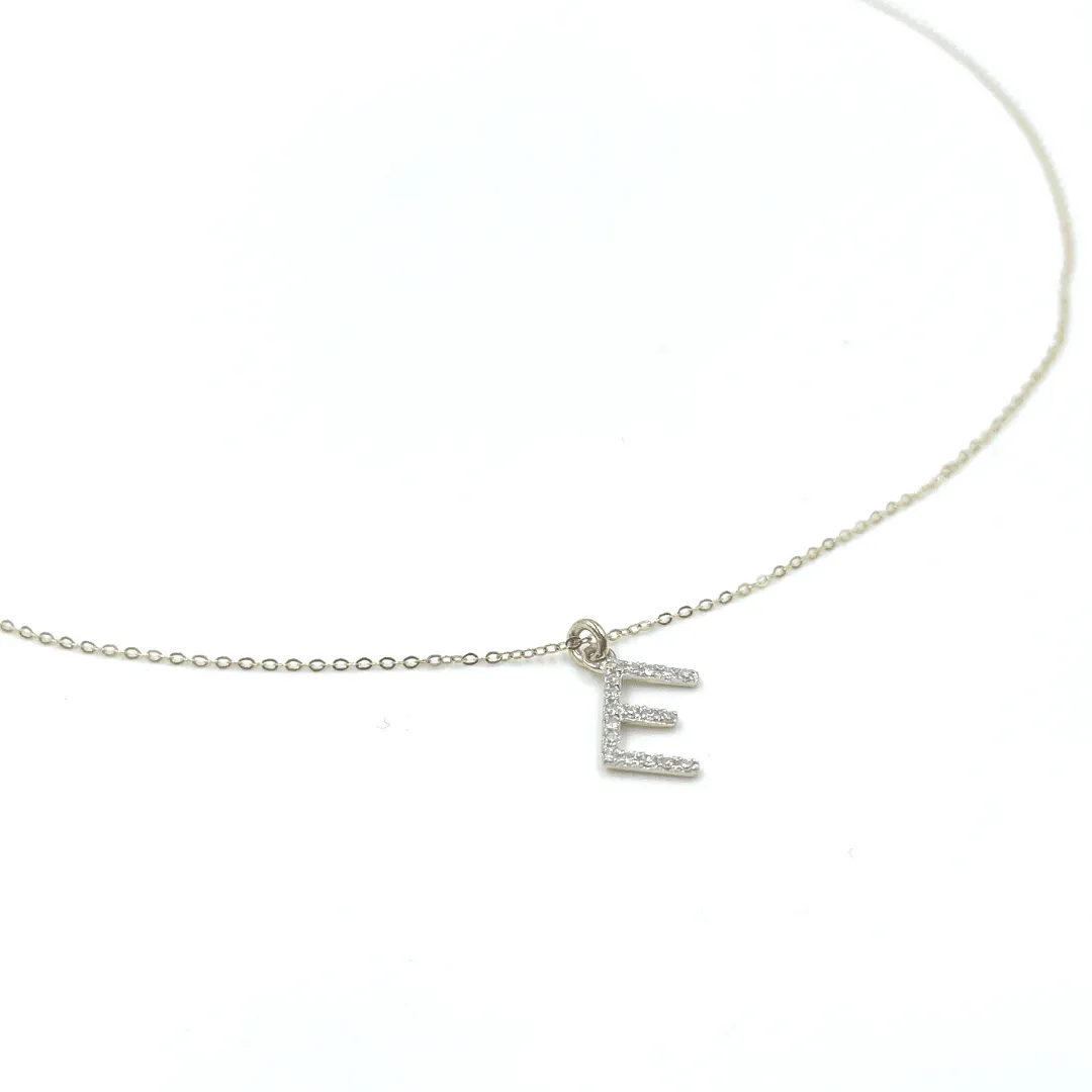 14k Gold and Diamond Initial Necklace