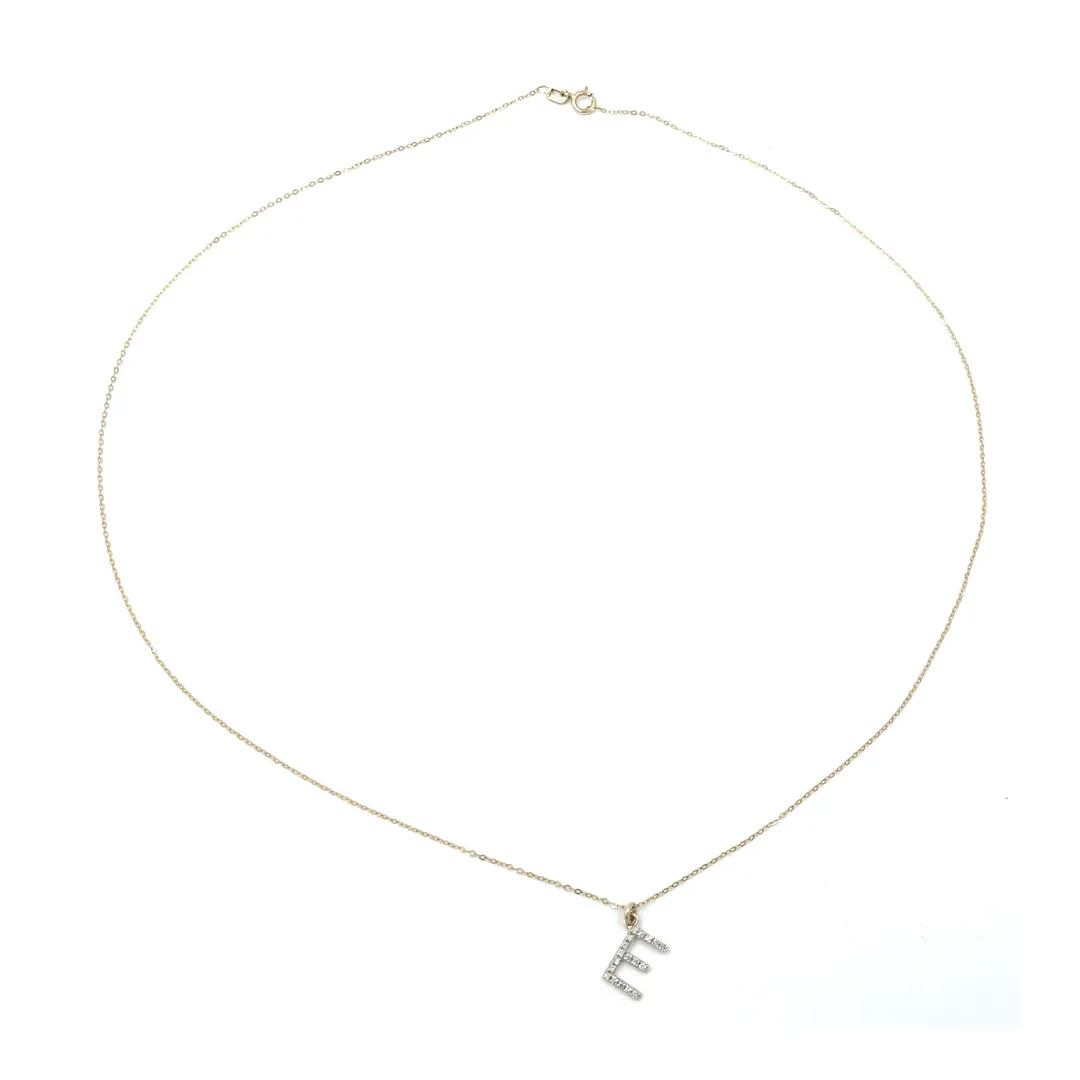 14k Gold and Diamond Initial Necklace