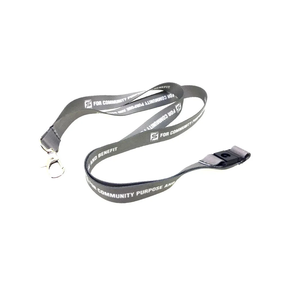 15mm Nylon Lanyard with Safety Clip, Metal Hook & Keyring