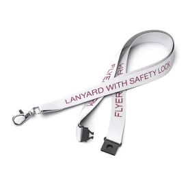 15mm Nylon Lanyard with Safety Clip, Metal Hook & Keyring