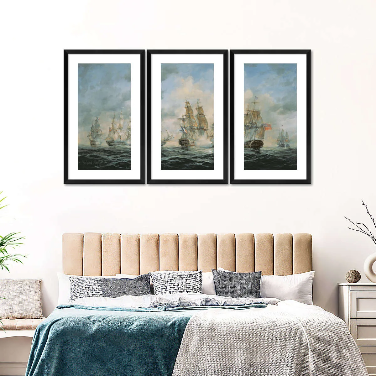 19th Century Naval Engagement In Home Waters Wall Art