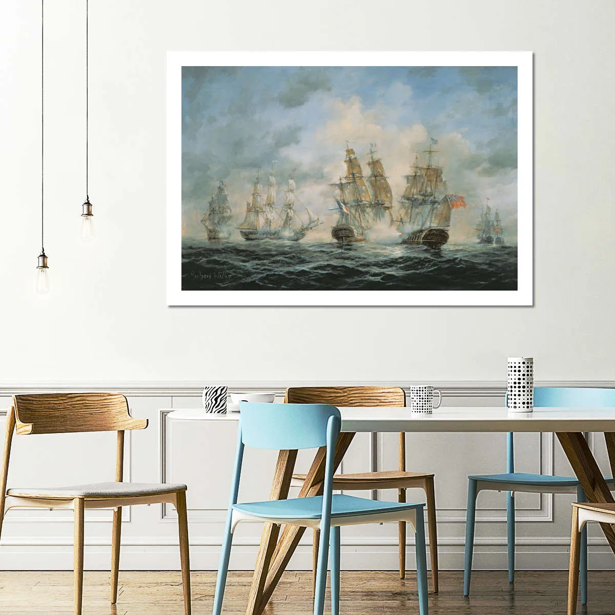 19th Century Naval Engagement In Home Waters Wall Art