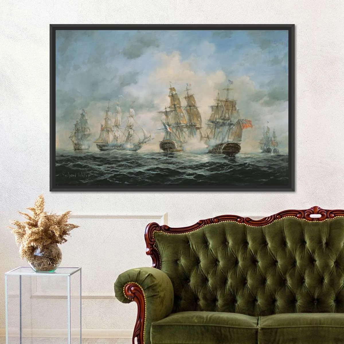 19th Century Naval Engagement In Home Waters Wall Art