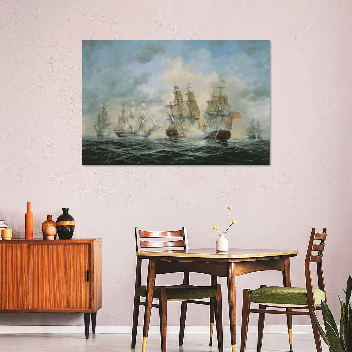 19th Century Naval Engagement In Home Waters Wall Art