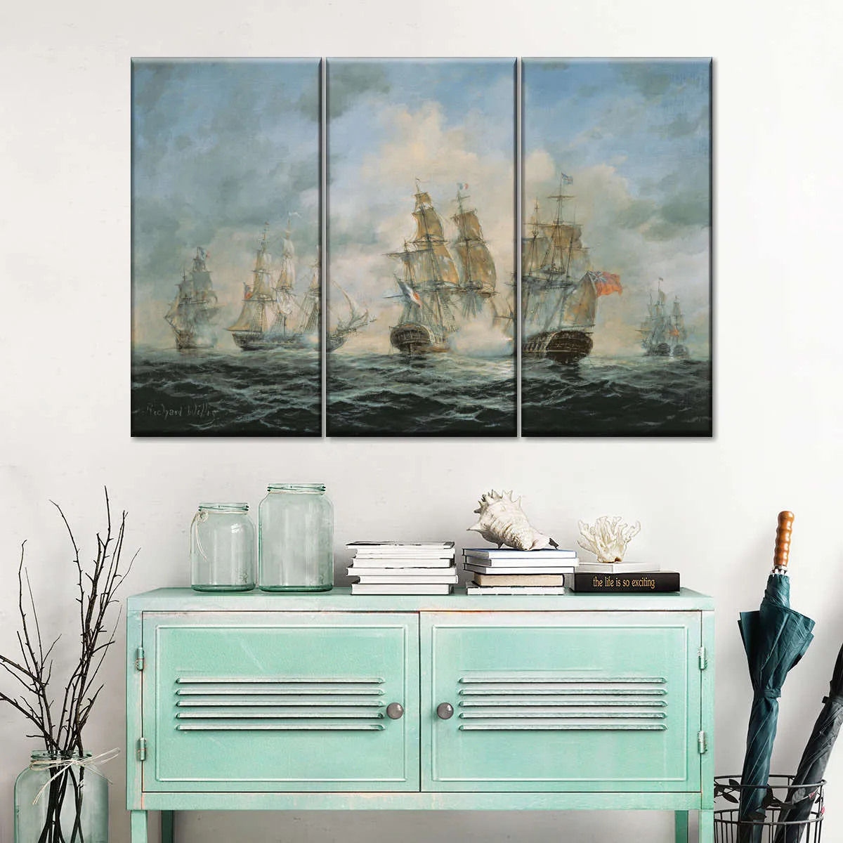 19th Century Naval Engagement In Home Waters Wall Art