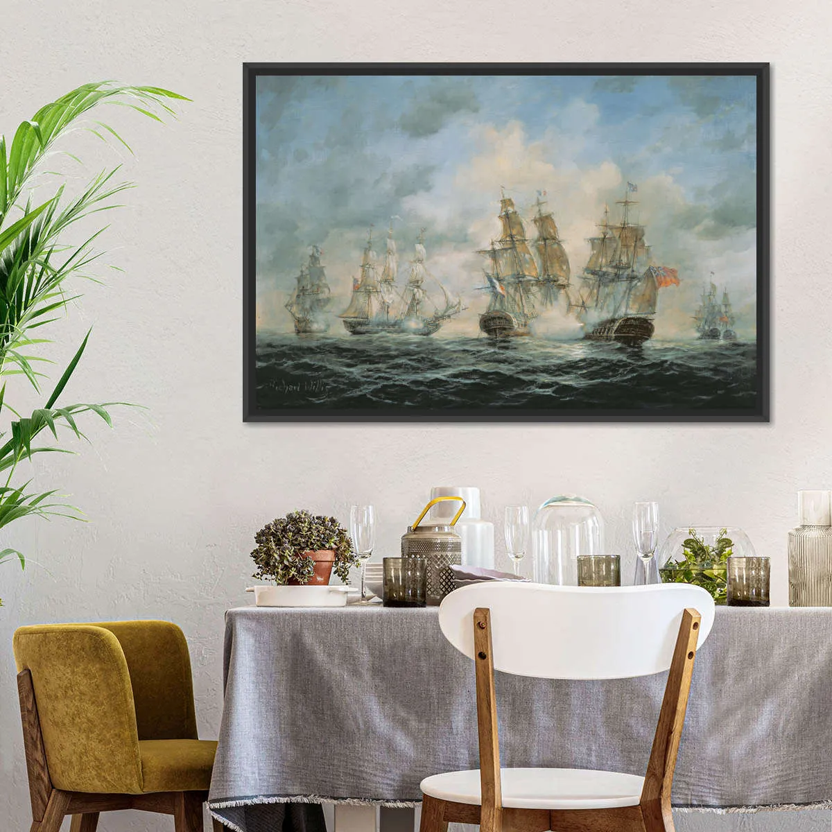 19th Century Naval Engagement In Home Waters Wall Art