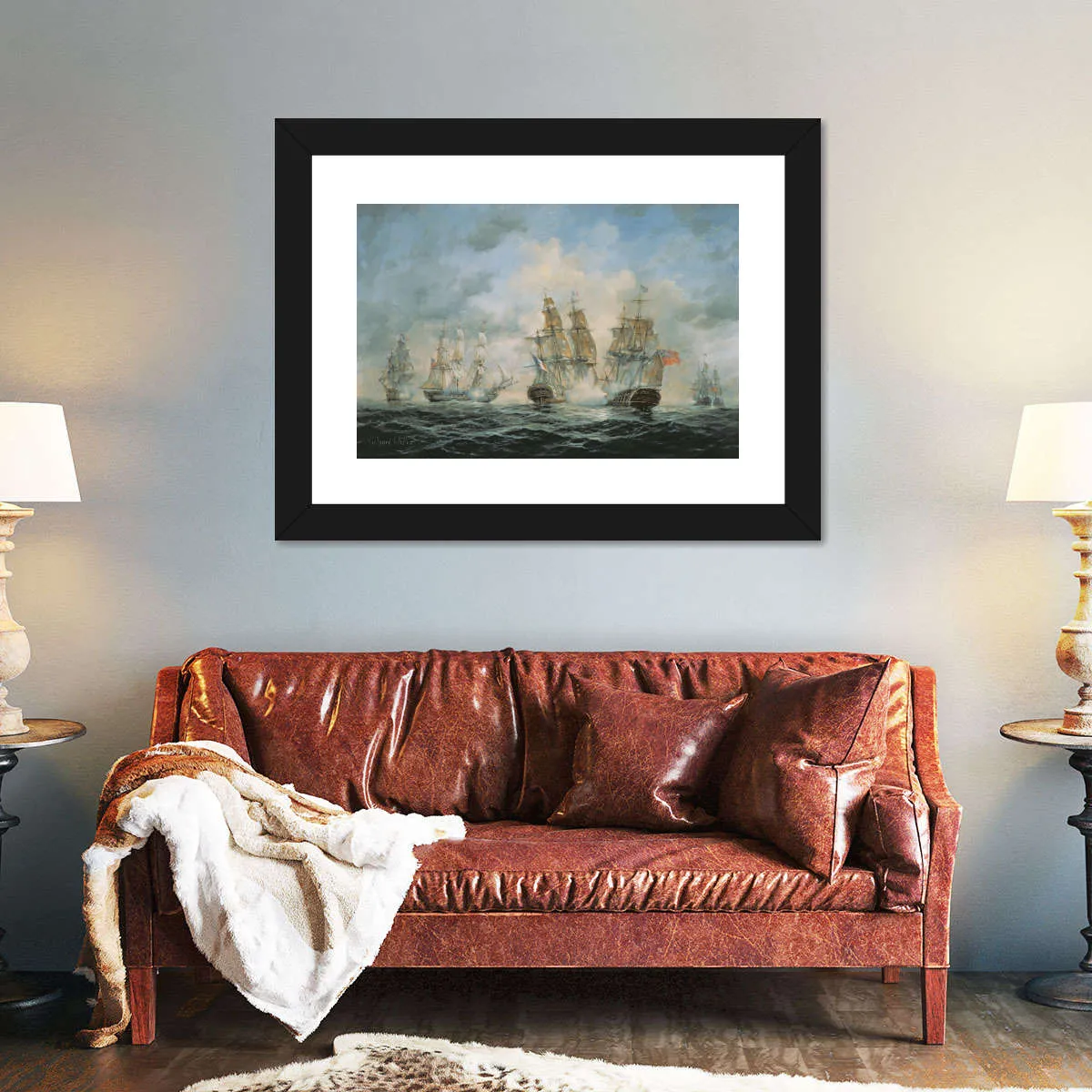 19th Century Naval Engagement In Home Waters Wall Art