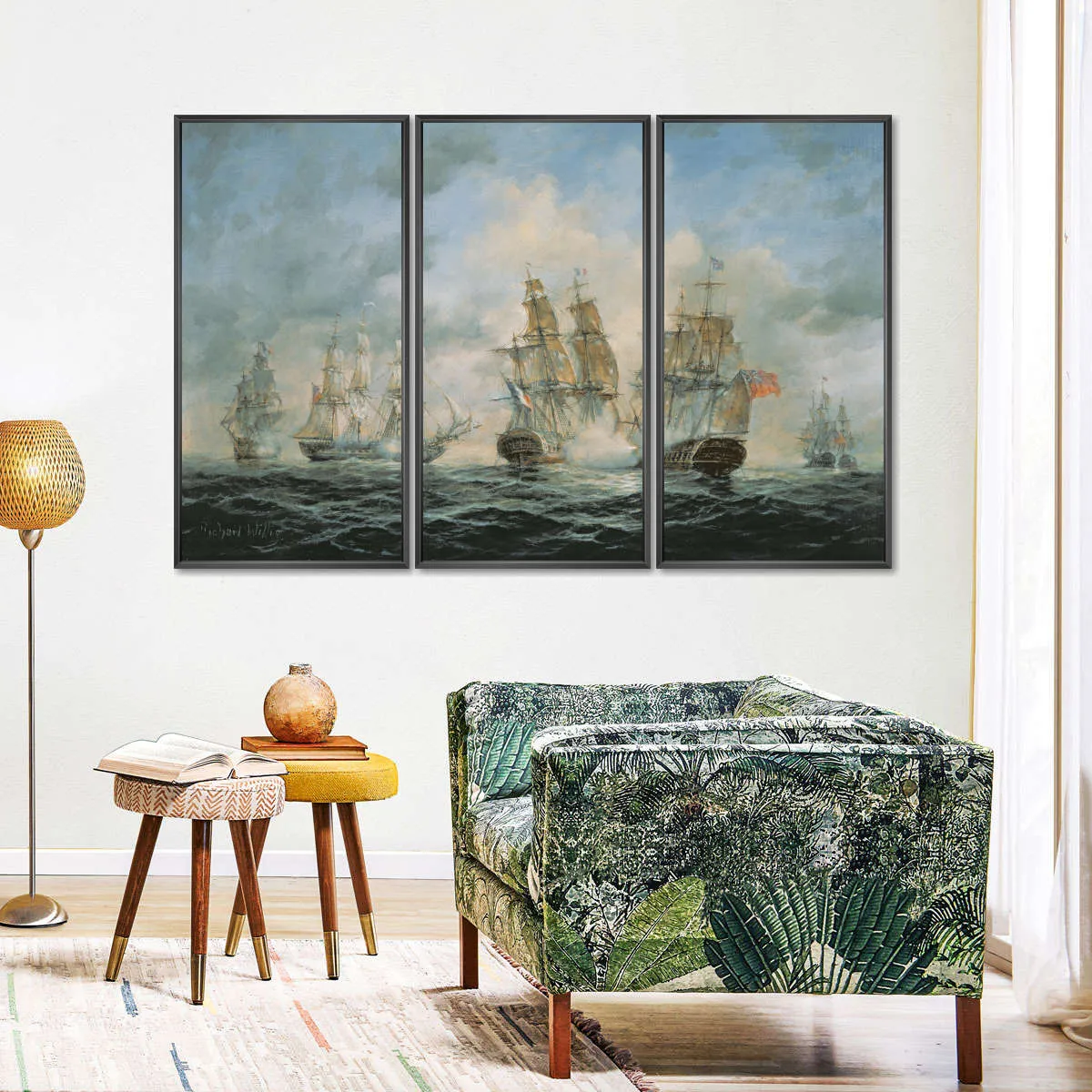 19th Century Naval Engagement In Home Waters Wall Art