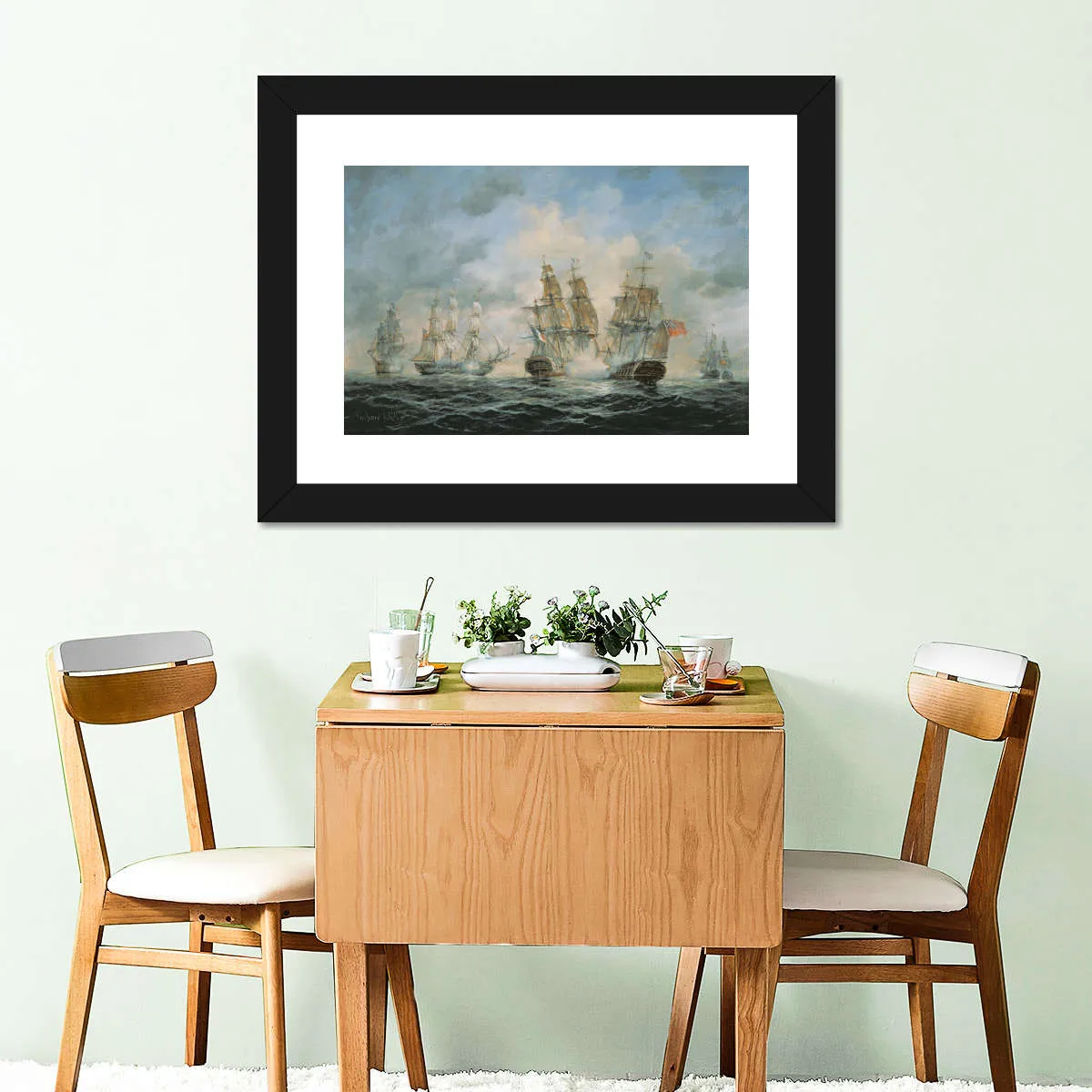 19th Century Naval Engagement In Home Waters Wall Art