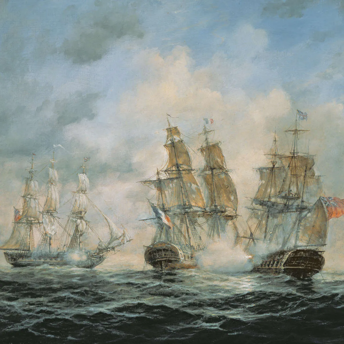 19th Century Naval Engagement In Home Waters Wall Art