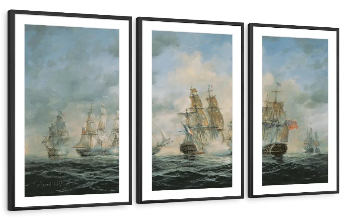 19th Century Naval Engagement In Home Waters Wall Art