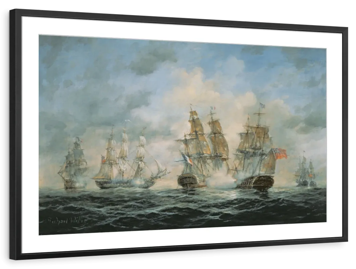 19th Century Naval Engagement In Home Waters Wall Art