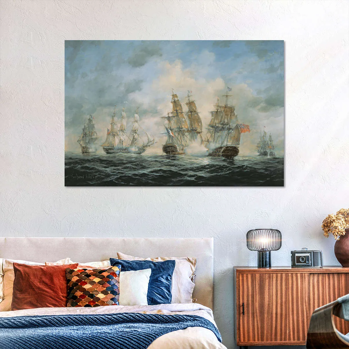 19th Century Naval Engagement In Home Waters Wall Art