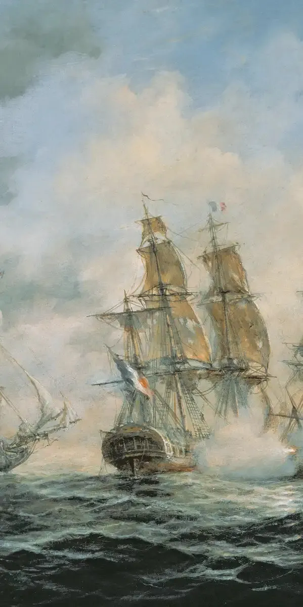 19th Century Naval Engagement In Home Waters Wall Art