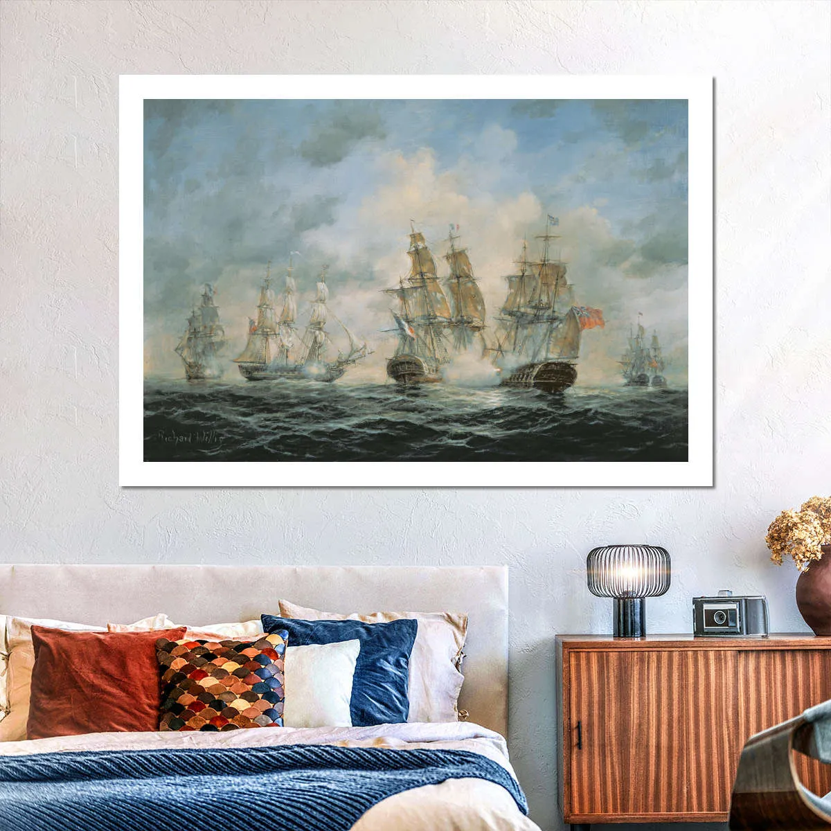 19th Century Naval Engagement In Home Waters Wall Art