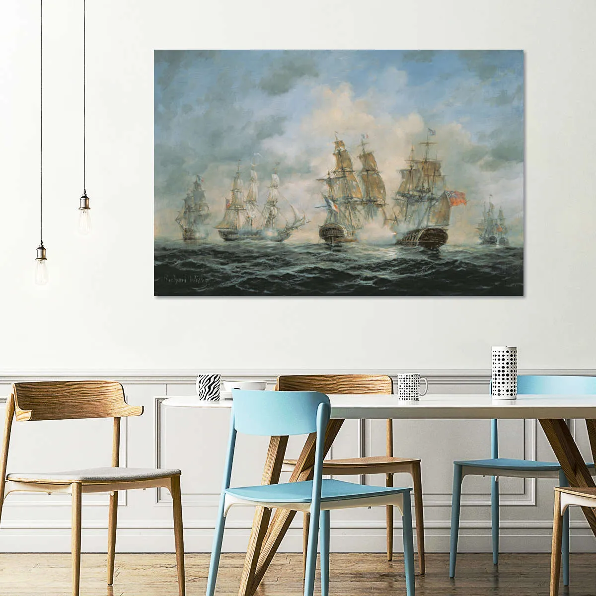 19th Century Naval Engagement In Home Waters Wall Art