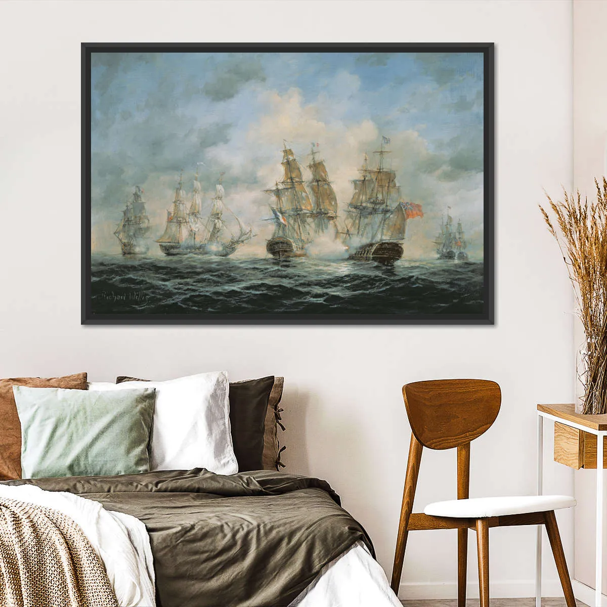 19th Century Naval Engagement In Home Waters Wall Art