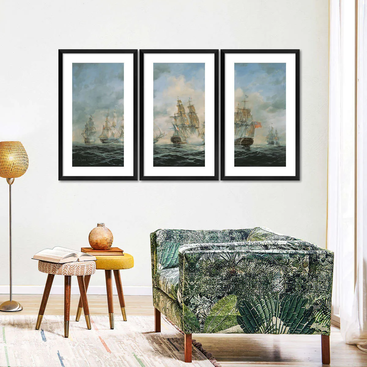 19th Century Naval Engagement In Home Waters Wall Art