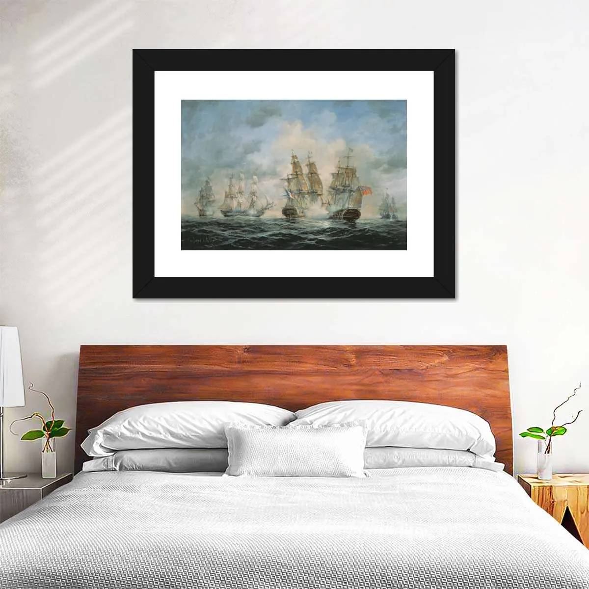 19th Century Naval Engagement In Home Waters Wall Art