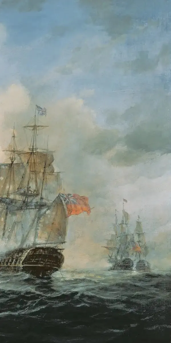 19th Century Naval Engagement In Home Waters Wall Art