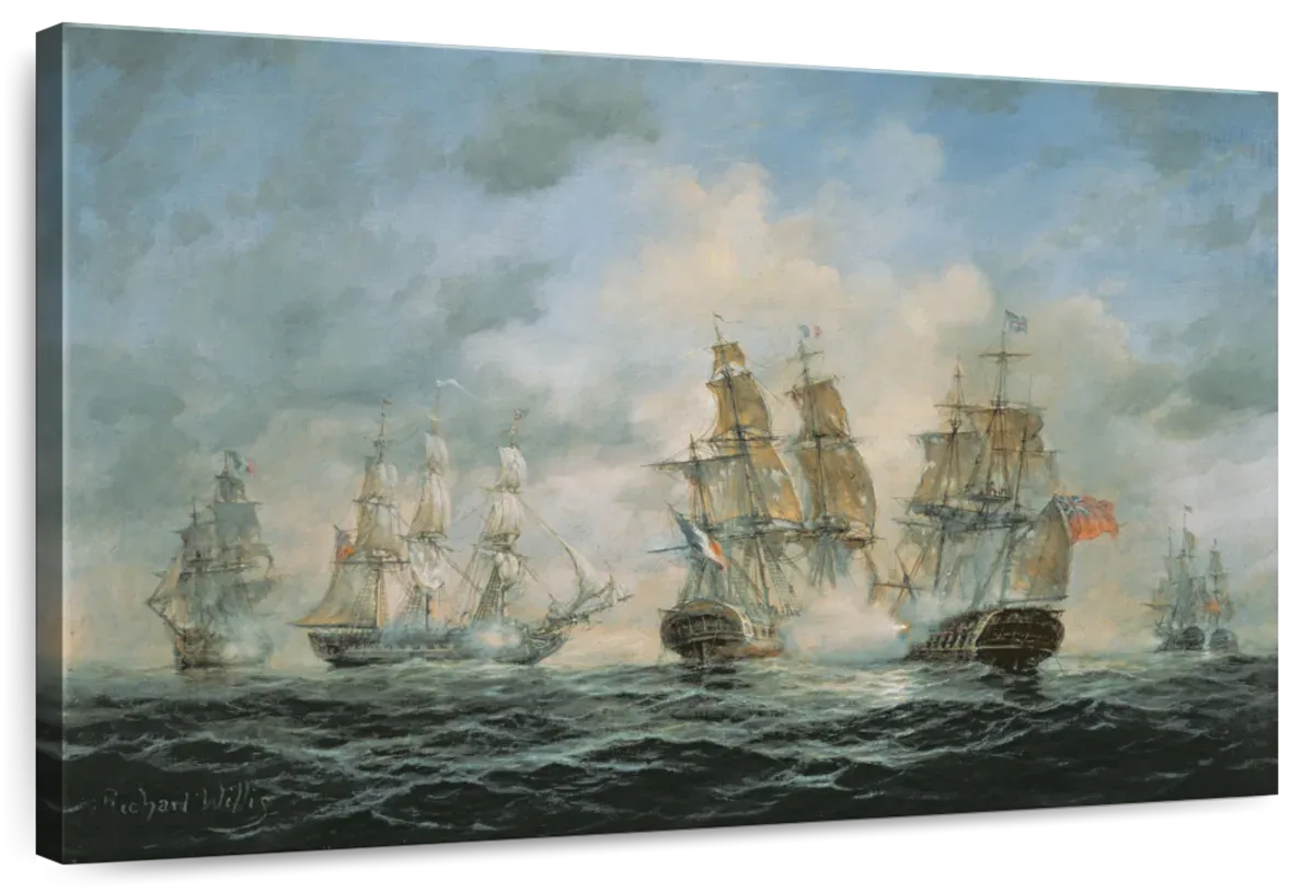 19th Century Naval Engagement In Home Waters Wall Art