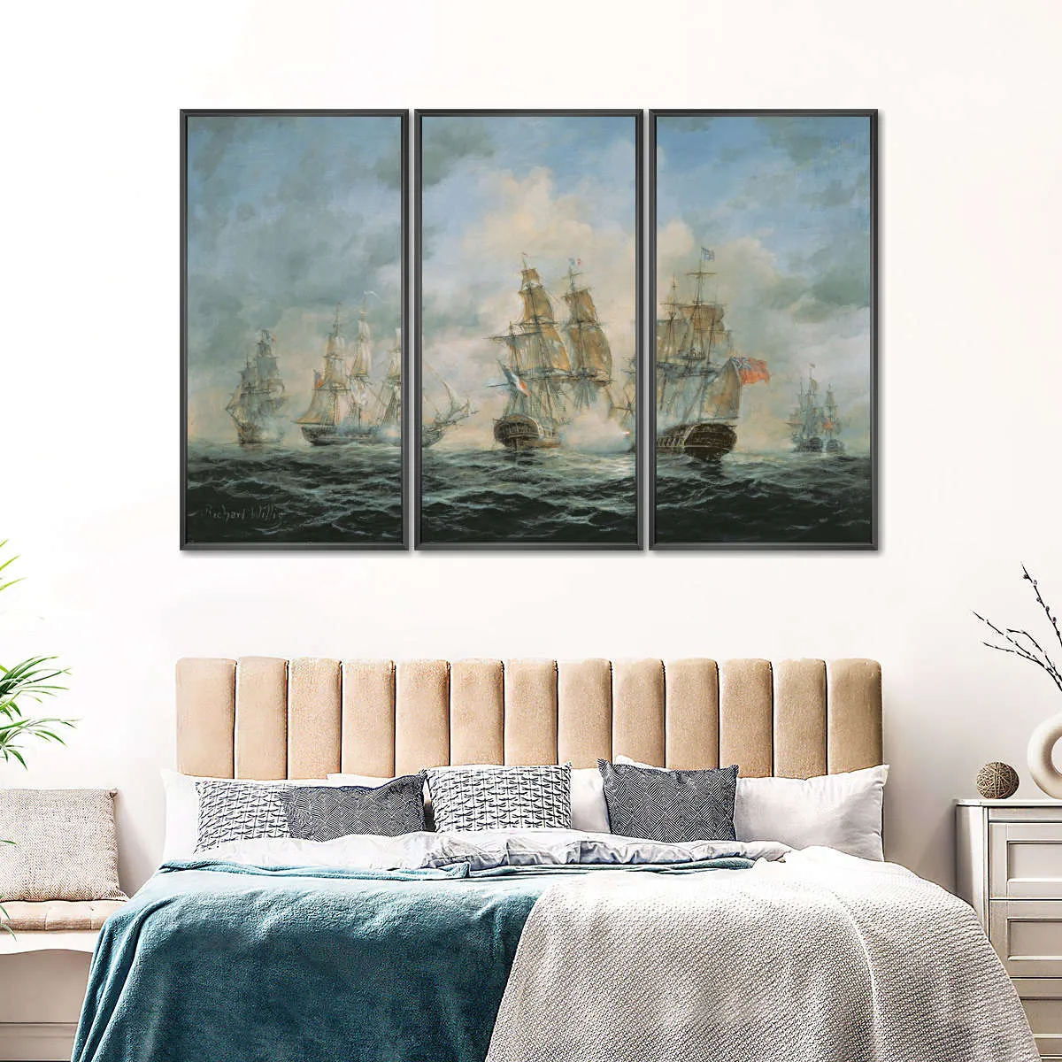 19th Century Naval Engagement In Home Waters Wall Art