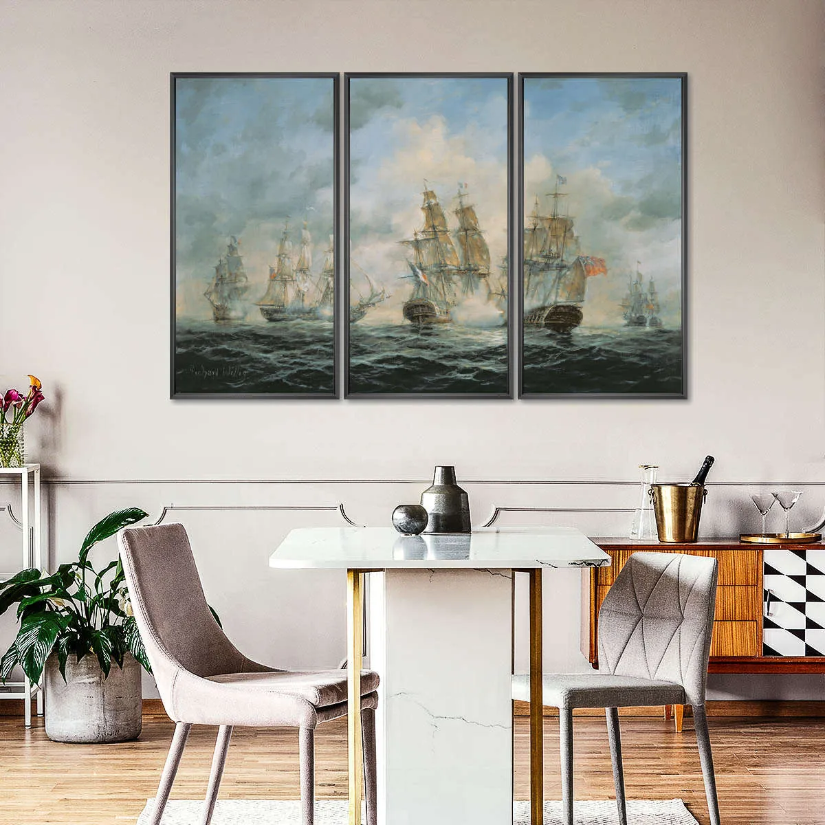 19th Century Naval Engagement In Home Waters Wall Art