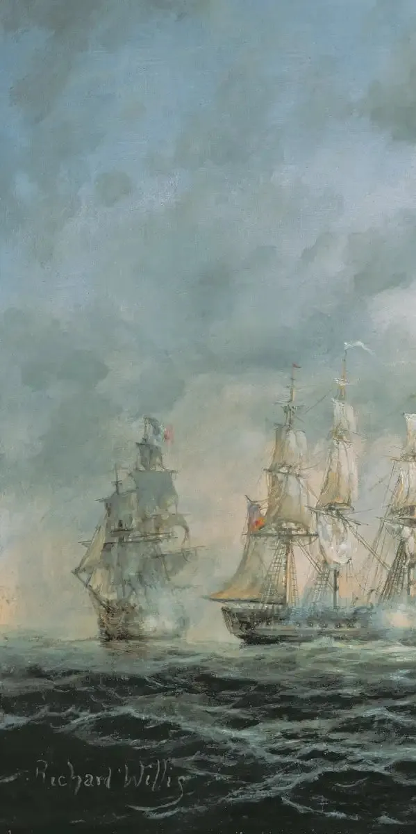 19th Century Naval Engagement In Home Waters Wall Art