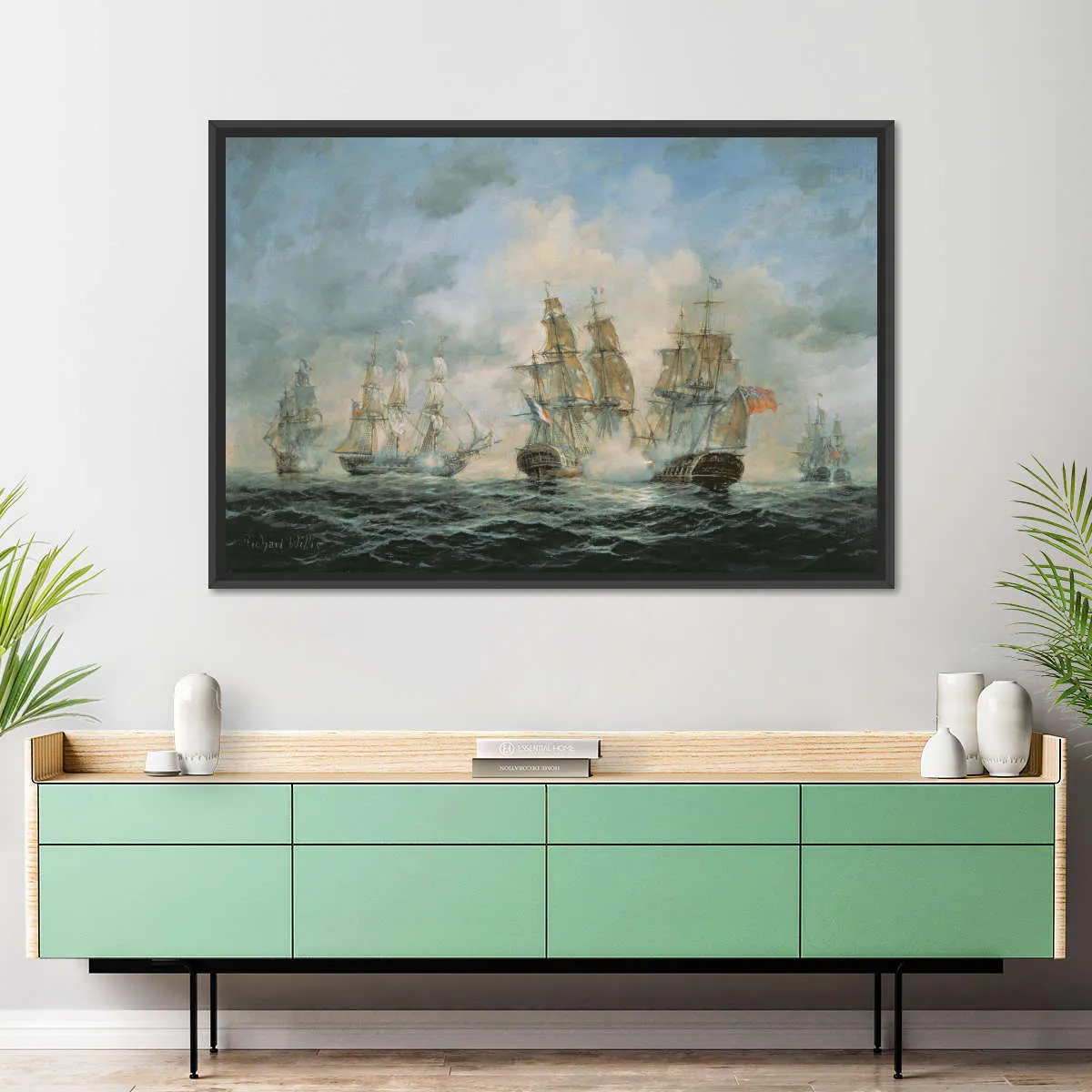 19th Century Naval Engagement In Home Waters Wall Art