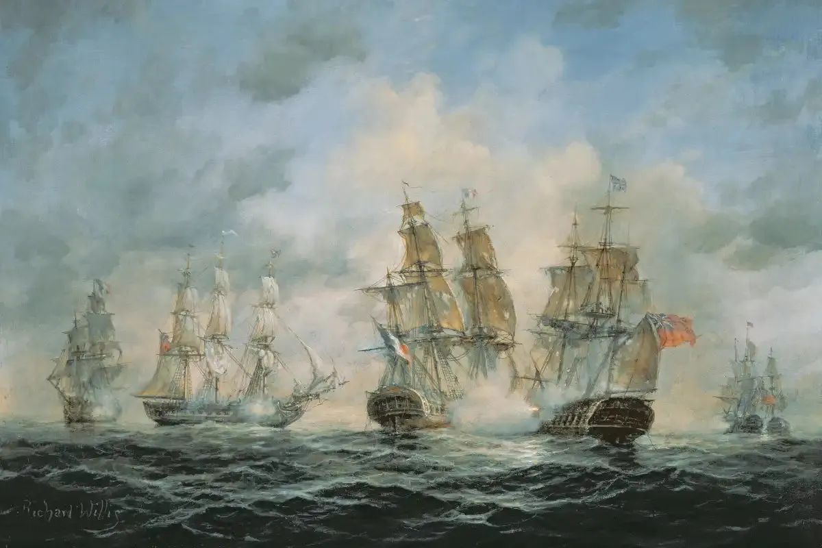 19th Century Naval Engagement In Home Waters Wall Art