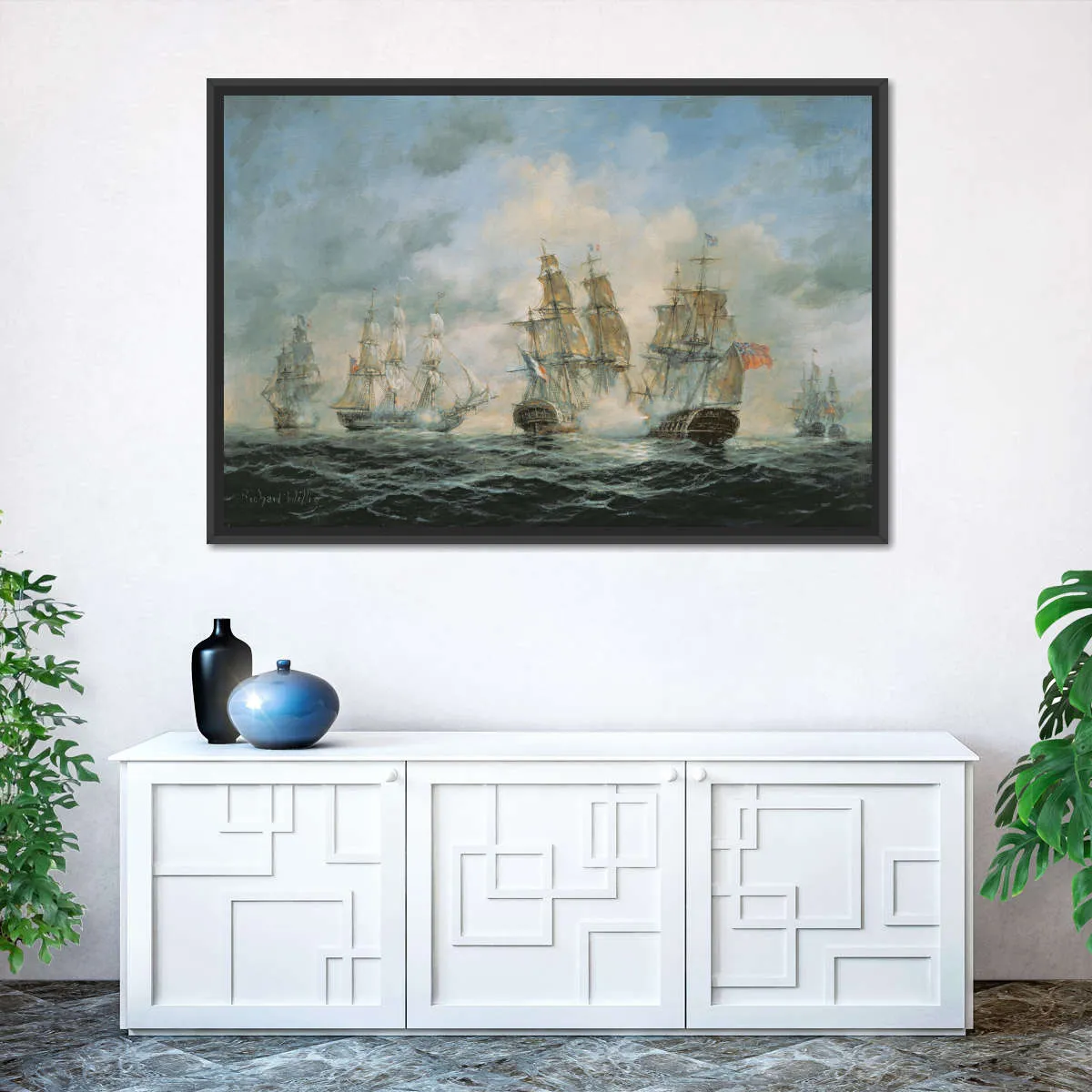 19th Century Naval Engagement In Home Waters Wall Art