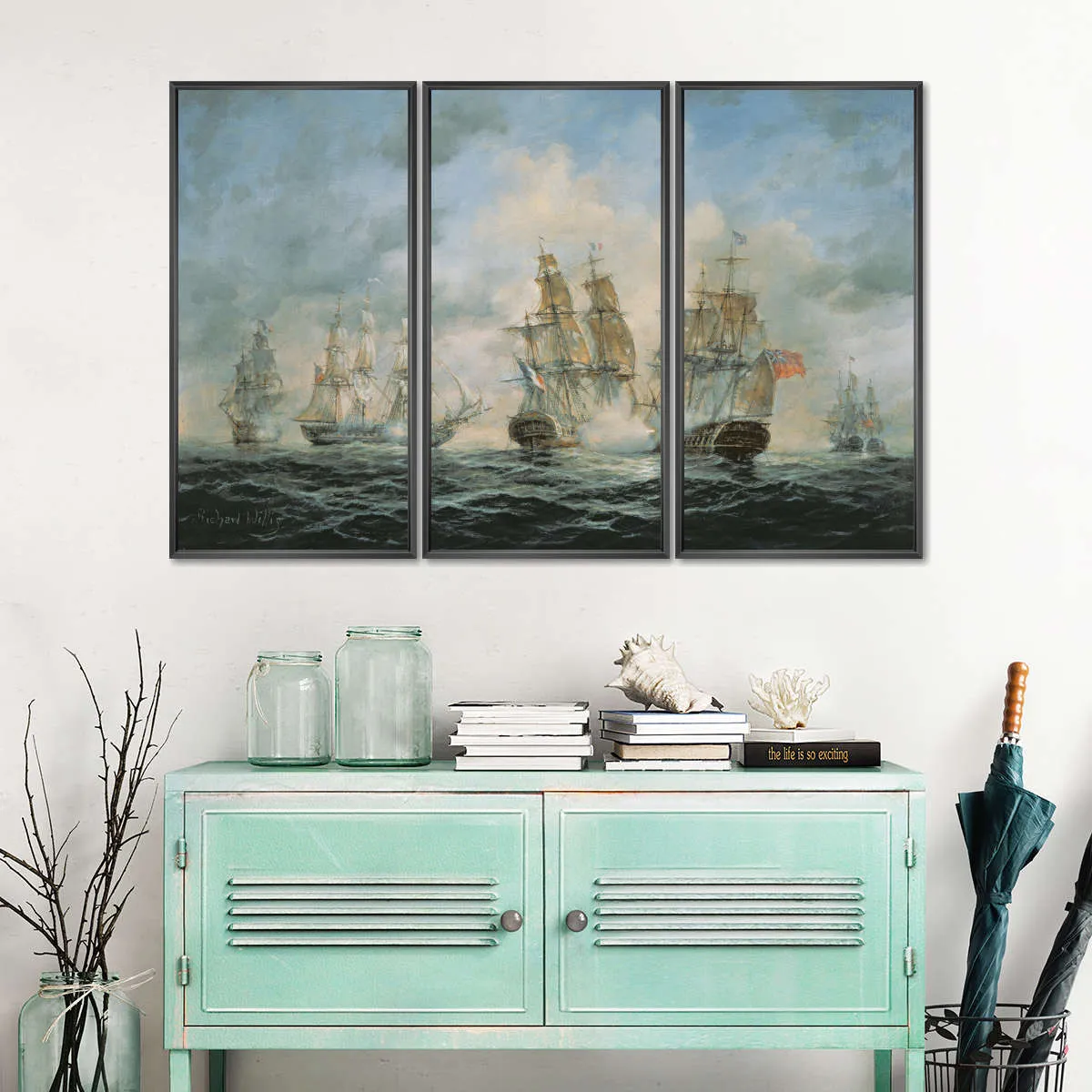 19th Century Naval Engagement In Home Waters Wall Art