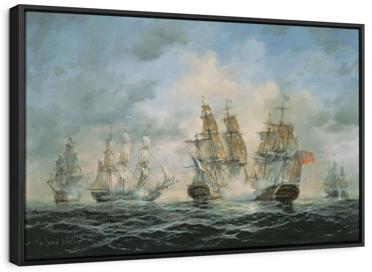 19th Century Naval Engagement In Home Waters Wall Art