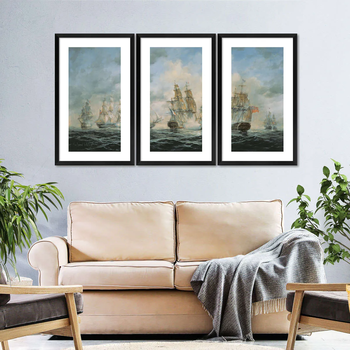 19th Century Naval Engagement In Home Waters Wall Art