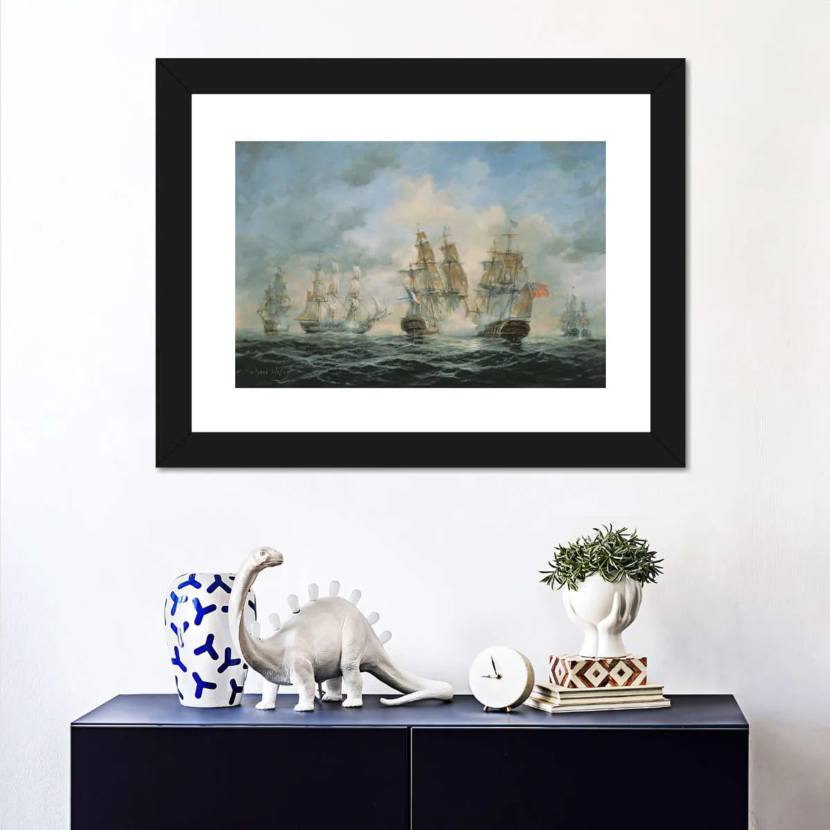 19th Century Naval Engagement In Home Waters Wall Art