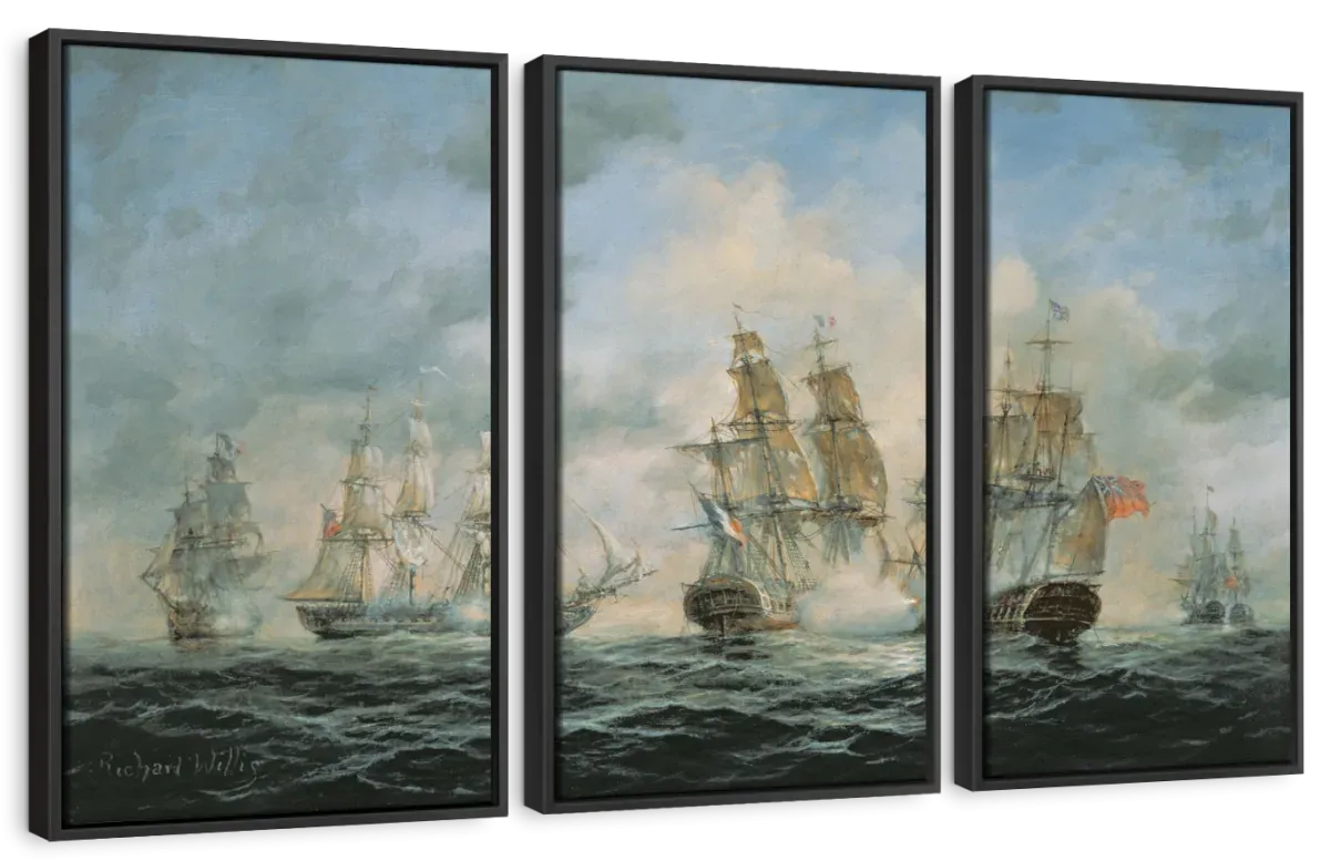 19th Century Naval Engagement In Home Waters Wall Art