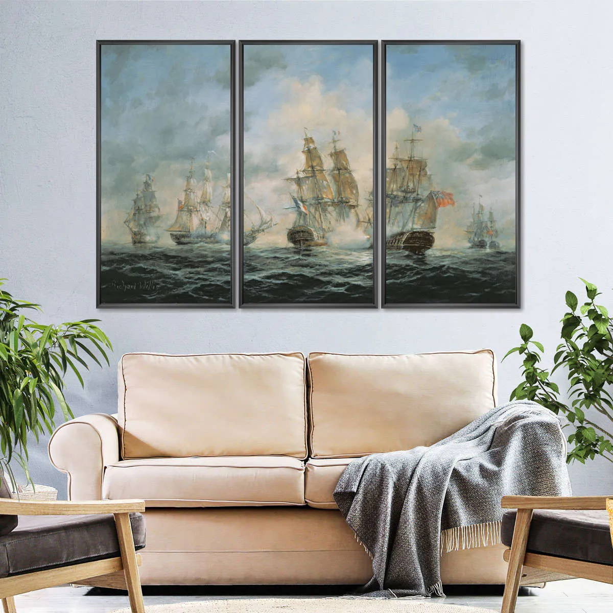 19th Century Naval Engagement In Home Waters Wall Art