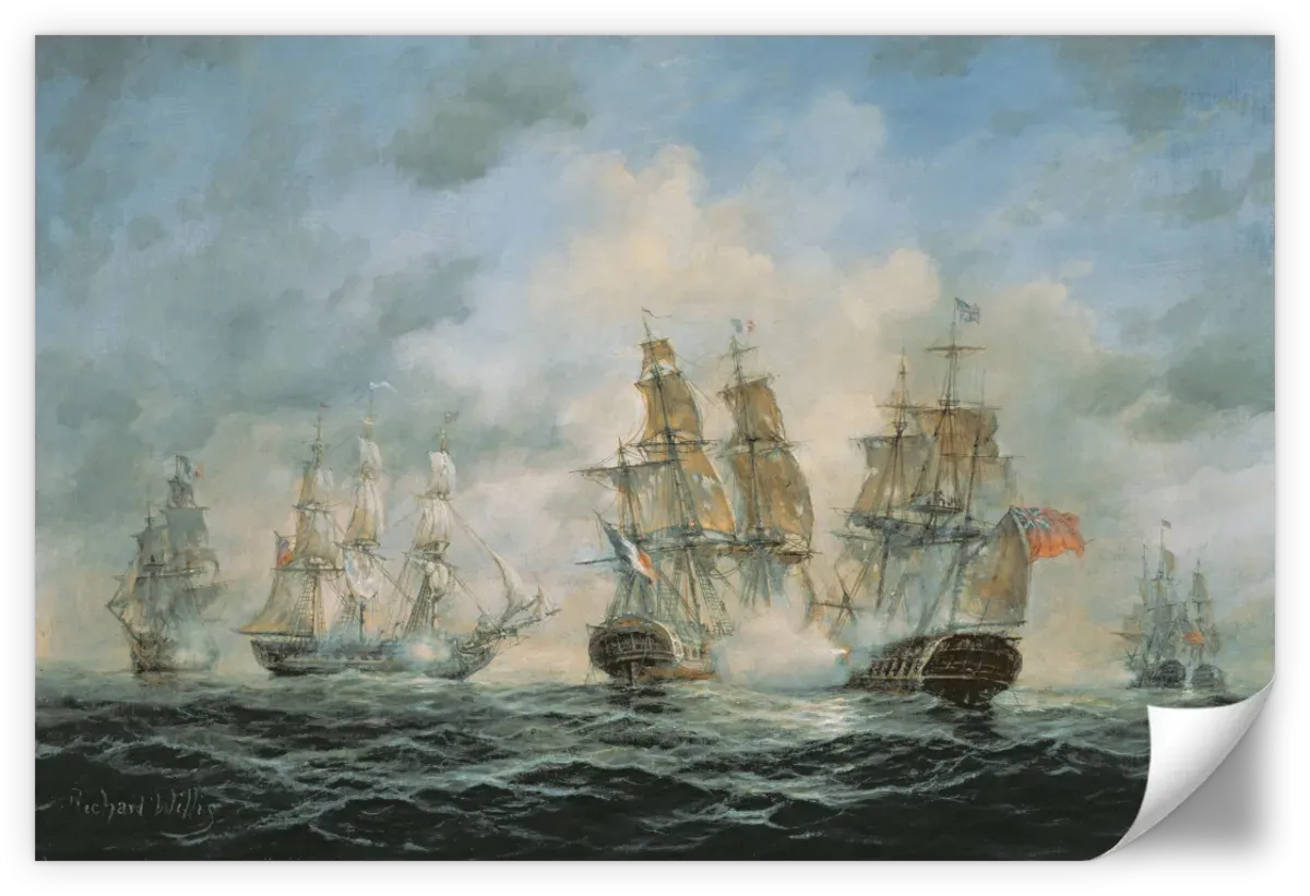 19th Century Naval Engagement In Home Waters Wall Art