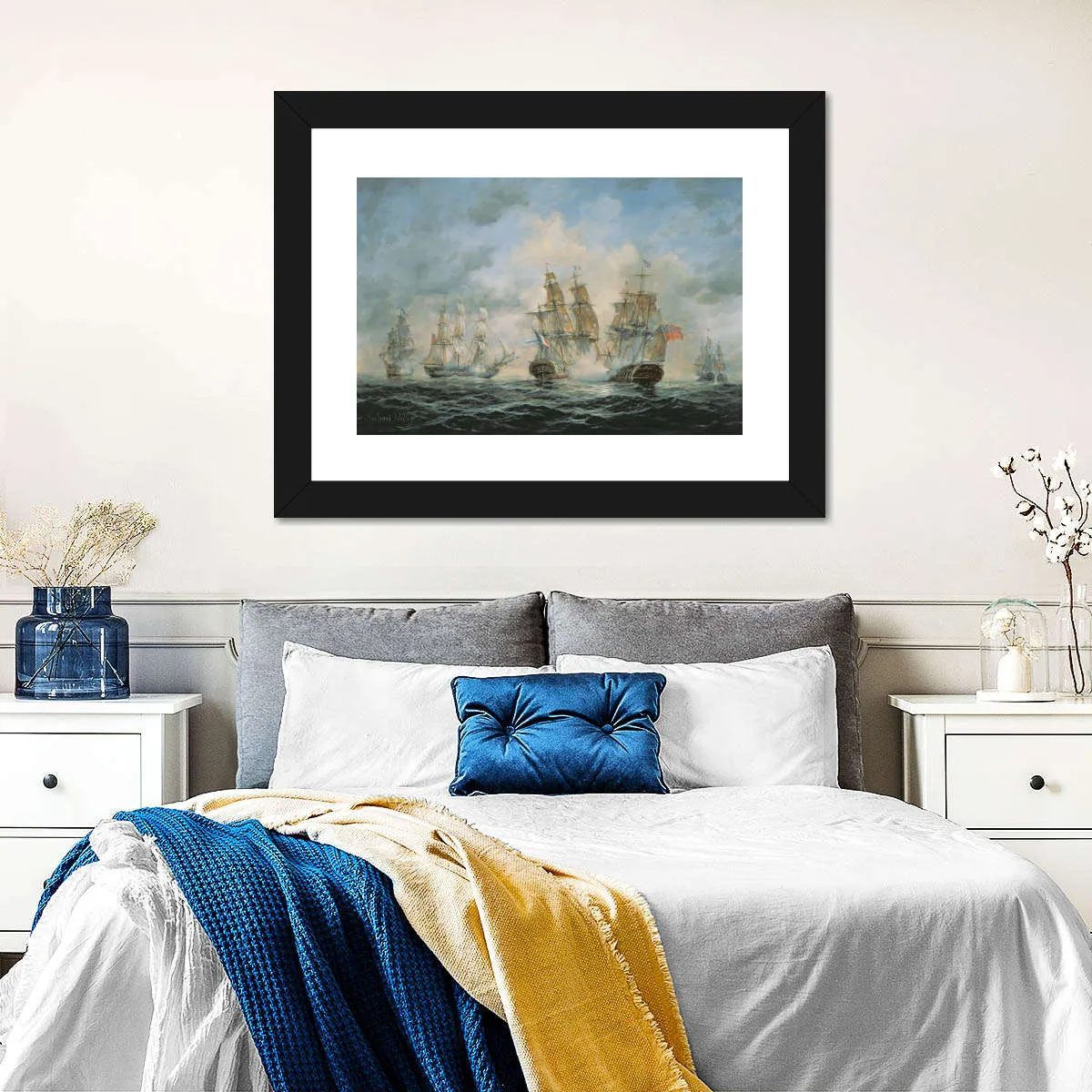 19th Century Naval Engagement In Home Waters Wall Art