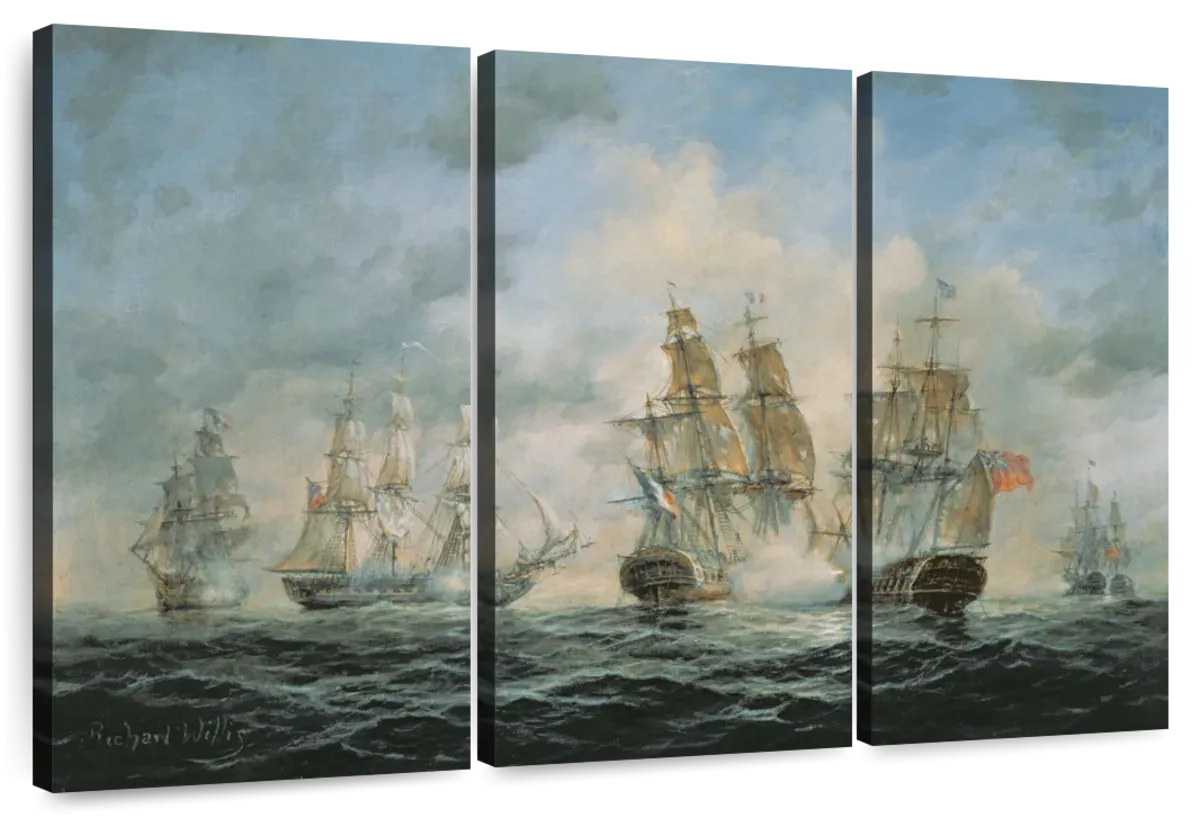 19th Century Naval Engagement In Home Waters Wall Art