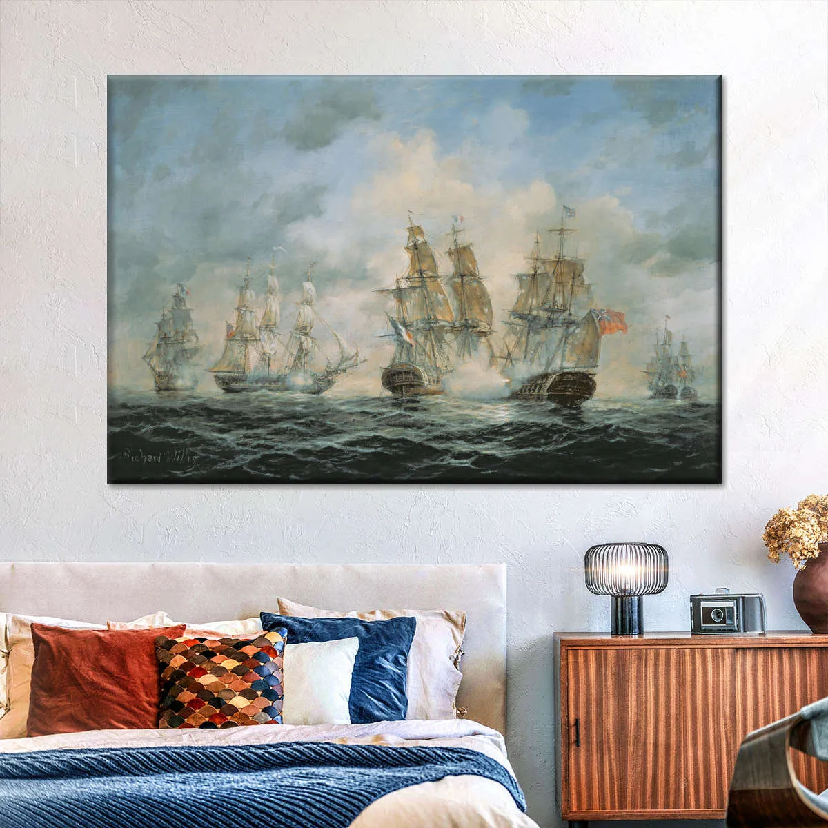 19th Century Naval Engagement In Home Waters Wall Art