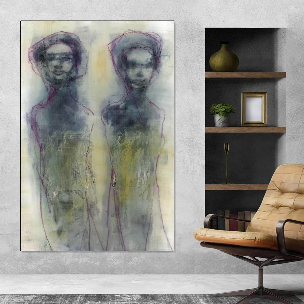 2 Figures Study III Wall Art