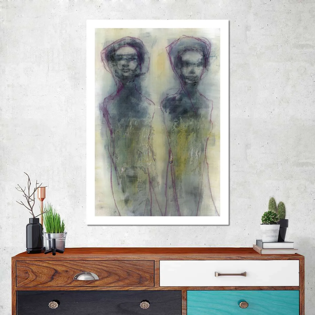 2 Figures Study III Wall Art