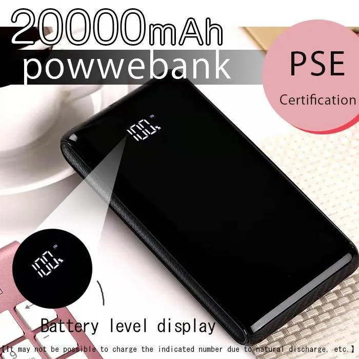 20000mAh Dual Output/Dual Input Slim PowerBank with LED Display