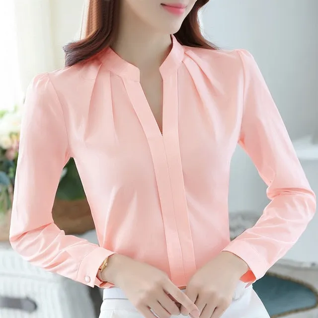 2021 Dreawse Spring Autumn Women Long Sleeve Casual Chiffon Blouse Sizes S - 2XL