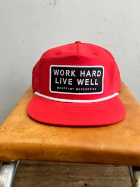 256 Richardson Hat | Work Hard Live Well | Black   White | Manready Mercantile