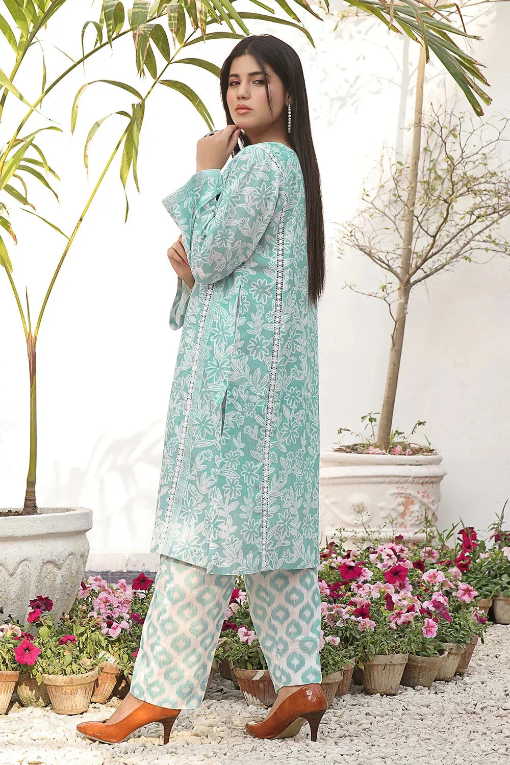 2PC Unstitched Printed Lawn Shirt and Trouser KST-2582