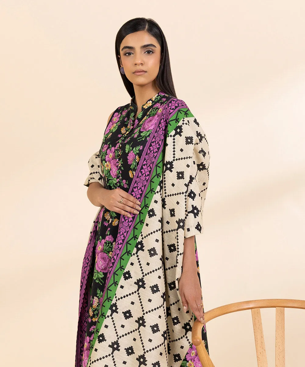 3 Piece - Printed Light Khaddar Suit